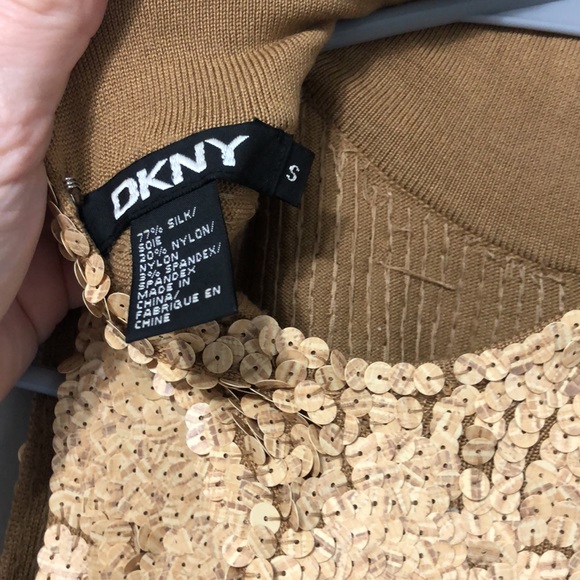 DKNY wood grain matte sequin top - Picture 4 of 5